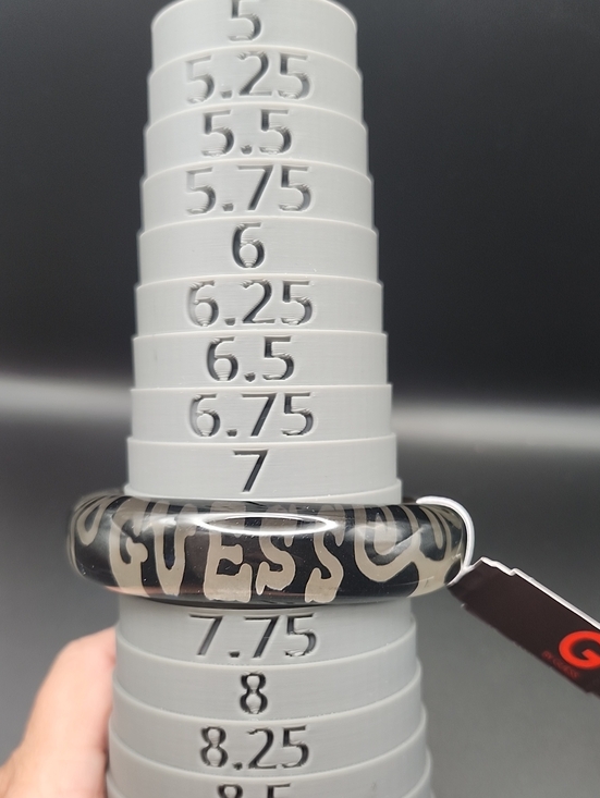 G by Guess Jewelry - Vintage GUESS lucite bangle bracelet clear see through logo plastic '80s chunky